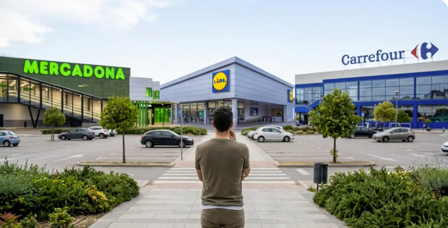 Consumidora comparando productos en supermercado en octubre 2024 para encontrar el precio más barato