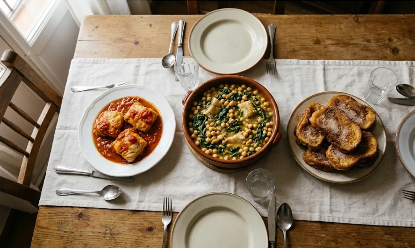 Semana Santa 2026: el menú completo de Cuaresma por menos de 10€ por persona en comida